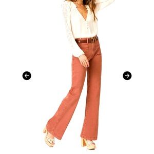 Paige Leenah Patch Pocket Wide leg terracotta size 27